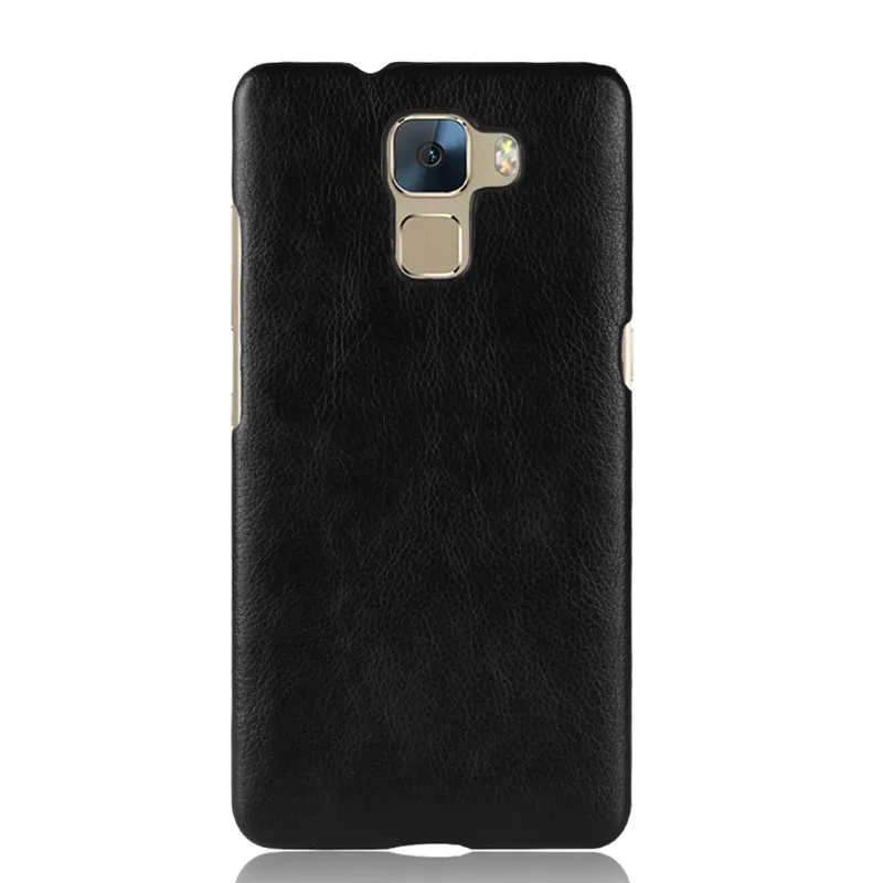 Black Honor 7 Чехол HONOR7 5,2 дюймов Чехол из искусственной кожи твердый пластиковый чехол на заднюю панель чехол для телефона для huawei Honor 7 PLK-AL10 PLK-L01 защитный чехол для телефона - Цвет: Black