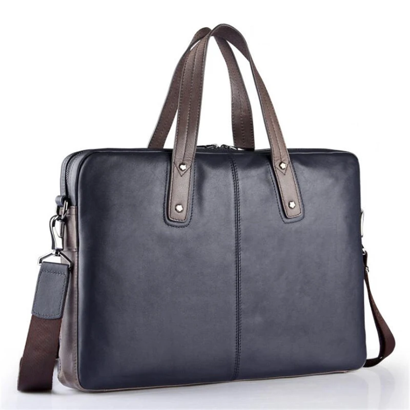 Genuine Leather briefcase Men Crossbody Shoulder Handbag Men Messenger