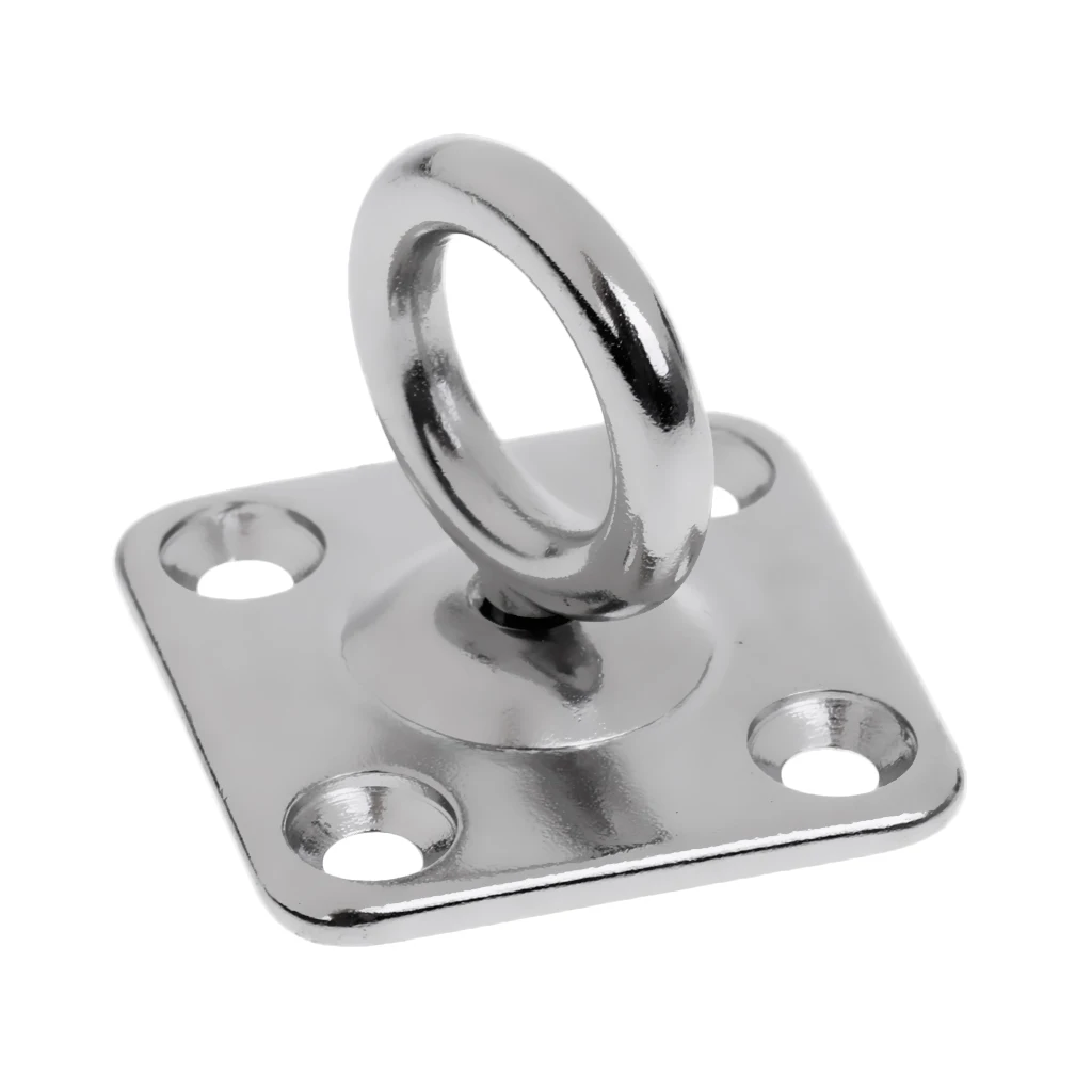 316 Stainless Steel Swivel Square Pad Eye Plate Boat Rigging Hardware 5mm for Marine Kayak Canoe Boat Dinght Yatch Accessories