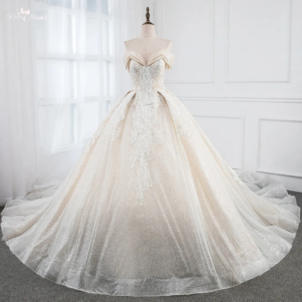 LZ253 Vestido De Noiva Yiai реальное фото Сверкающее свадебное платье свадебные платья цвета