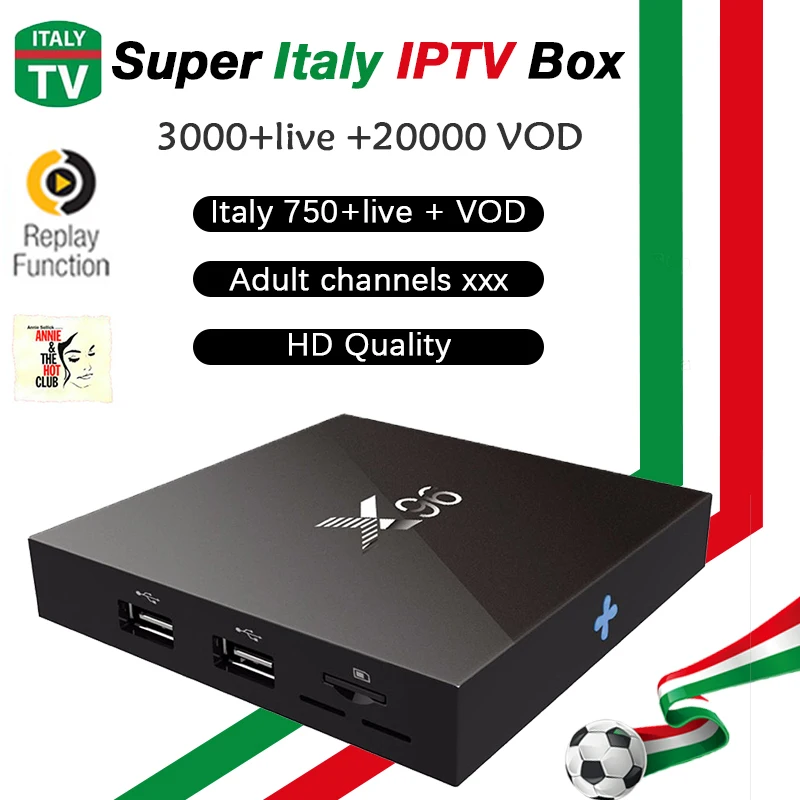 

X96 Italy IPTV Germany iptv Box with Android Box 6.0 4K Amlogic Smart TV 3000+Albania French Turkey UK adult set top box
