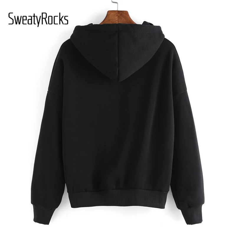 SweatyRocks الصلبة عارضة كوكب طباعة قطرة الكتف هوديي طويلة الأكمام البلوفرات 2018 الخريف الشتاء نشط ارتداء النساء البلوز SweatyRocks الصلبة عارضة كوكب طباعة قطرة الكتف هوديي طويلة الأكمام البلوفرات 2018 الخريف الشتاء نشط ارتداء النساء البلوز