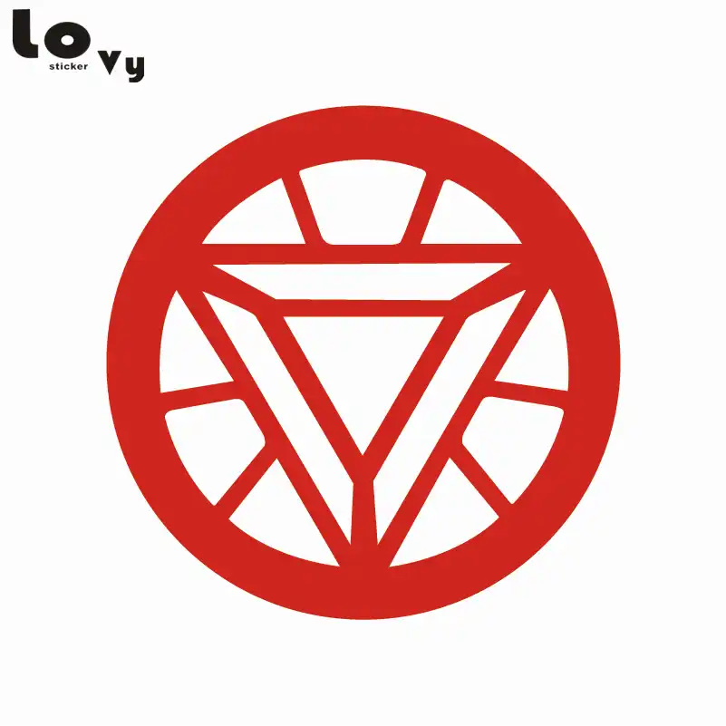 Pegatina de pared de superhéroe de los años 80 con Logo de Iron Man