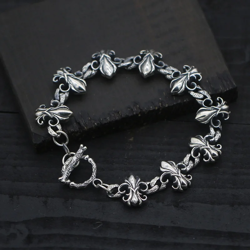 

Starfield Thai Silver Sterling Silver Design Scout Anchor Anchor Punk Wind Motorcycle Men Women Wide Noodles