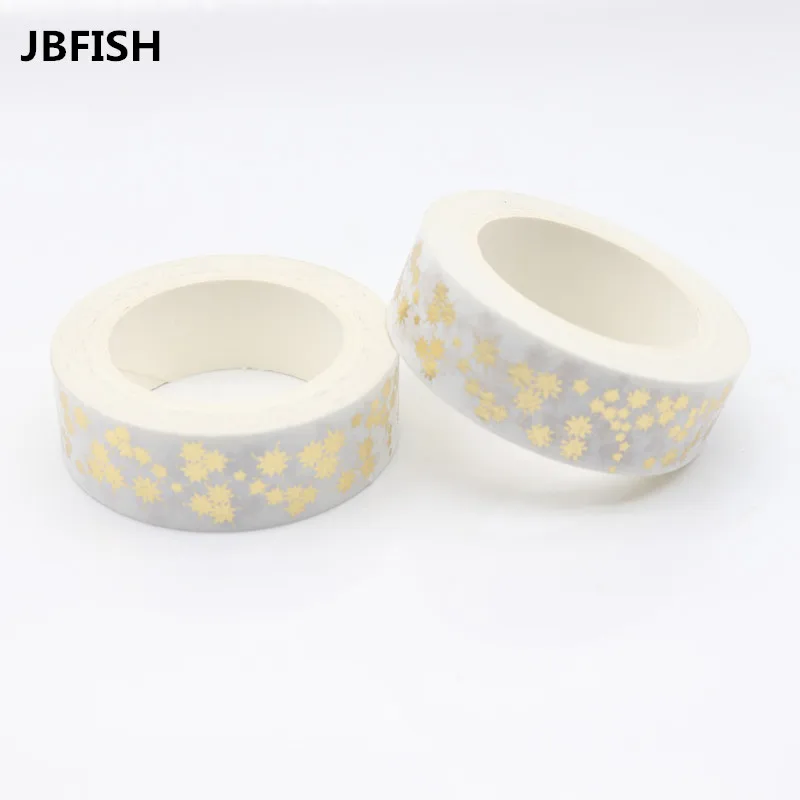 Jbfish золото Фольга позолоченная Бумага Клейкие ленты S Print Скрапбукинг DIY Стикеры