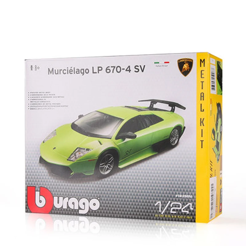 Bburago DIY сборка автомобилей модель 1:24 зеленый LP670 4 SV сплав статическая супер