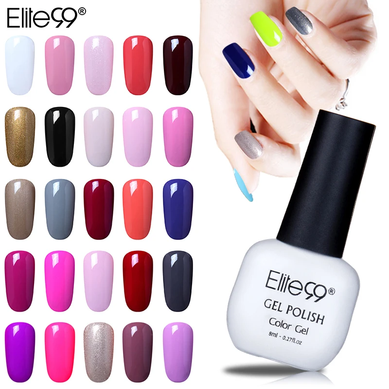 

Elite99 8ml New Arrival Soak Off UV Gel Polish Long Lasting Nail Polish Lacquer DIY Nail Art Polish Gel Pick 10 From 50 Colors
