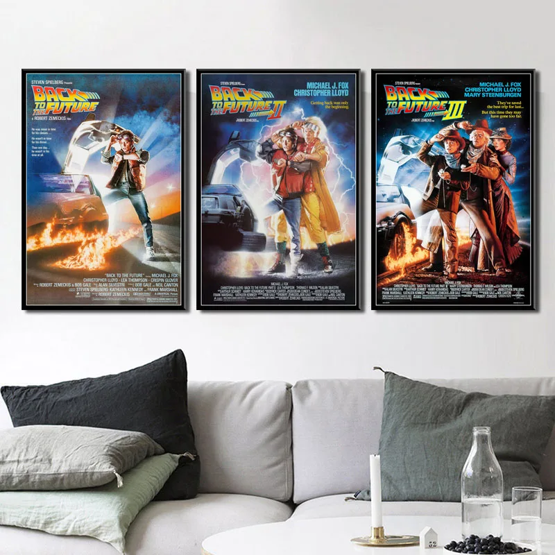 

P106 Back To The Future Classic Sci-Fi Movie Series Art Painting Silk Canvas Poster Wall Home Decor