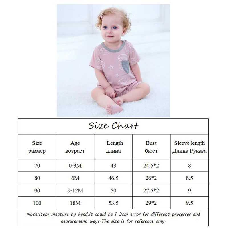 Baby Cotton Rompers Newborn Boy Girl Summer Cartoon Clothes Unisex Baby Short Sleeve Jumpsuit O-Neck  Roupas B
