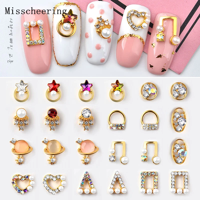 

New 5pcs Charm Nail Art Decorations Metal Alloy Rivets Shiny Crystal Jewelry Rhinestones 24 Kinds Of 3D Manicure Accessories