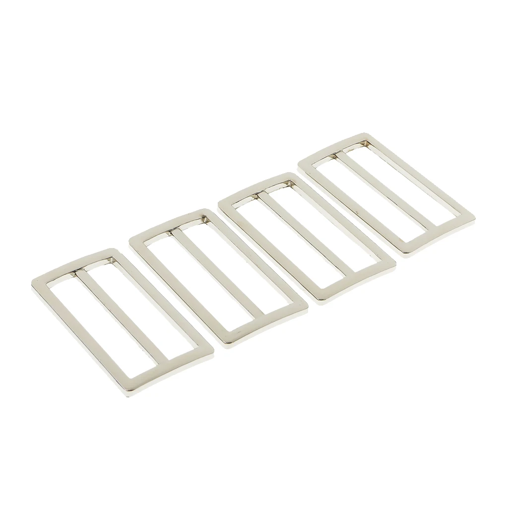 4Pcs Metal Tri Glide Slide Buckles Backpack Straps Adjuster Buckles 38mm Webbing Slider