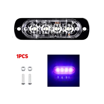 

4LED 12W Car Truck Motorbike Van Strobe Flash Emergency blue Light Bar Lamp