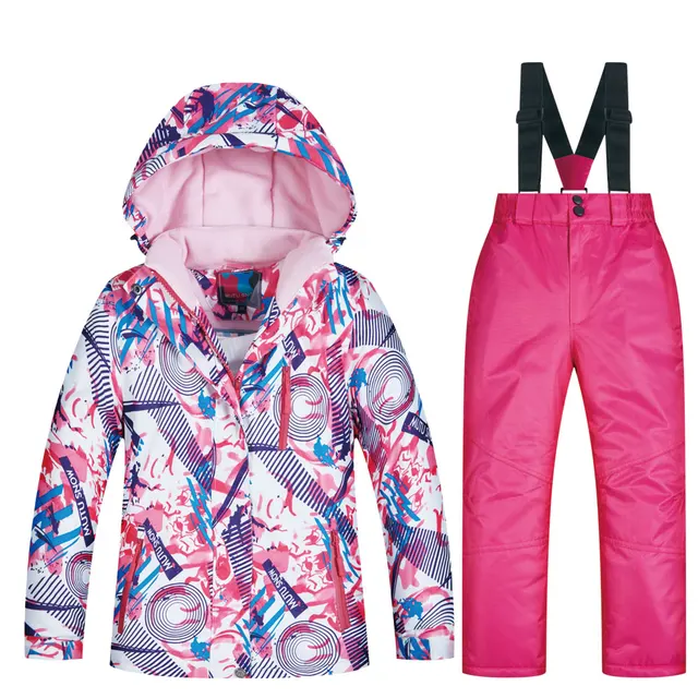 US $38.40 2019 Ski Suit Children's Brand New High Quality Children Windproof Waterproof Snow Jacket Winter Gi