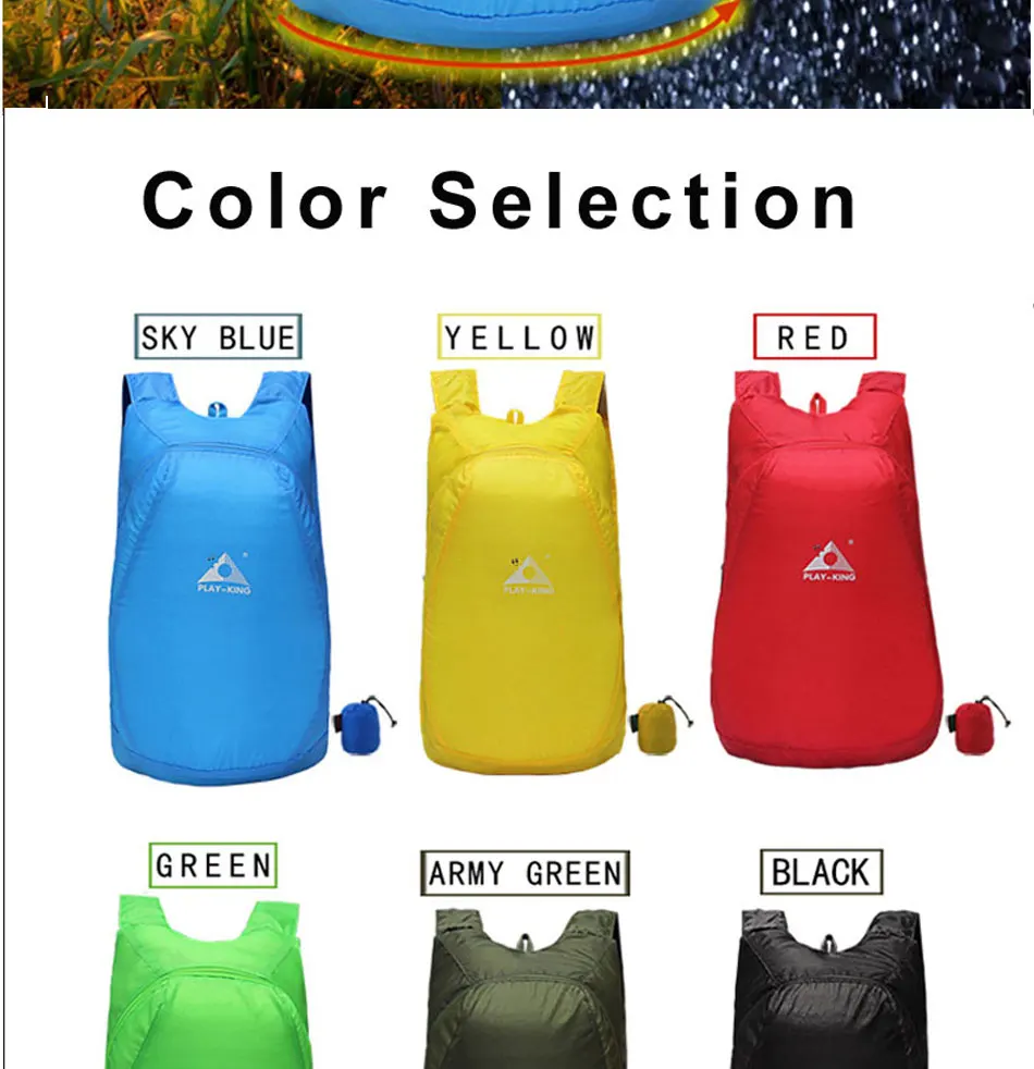 Bolsa de Nylon Pacote para as Mulheres Caminhadas ao ar Leve Mochila Dobrável Impermeável Ultraleve Homens Viagem Livre Ciclismo 13 Sistemas de transporte
