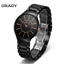 GRADY Hot Sale Fashion Brand Vintage Rose Gold Watch Original Quartz Ceramic Mens Watches Reloj Hombre Reloj