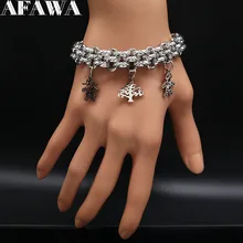 Браслет из нержавеющей стали для мальчиков и девочек, браслет серебряного цвета, ювелирный подарок на день, pulsera hombre B17905