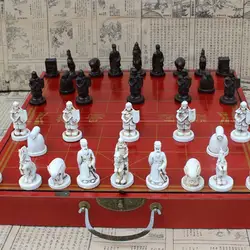 Высококачественный античный деревянный китайский набор для игры в шахматы Складная шахматная доска китайские традиции Смолы Шахматы штук