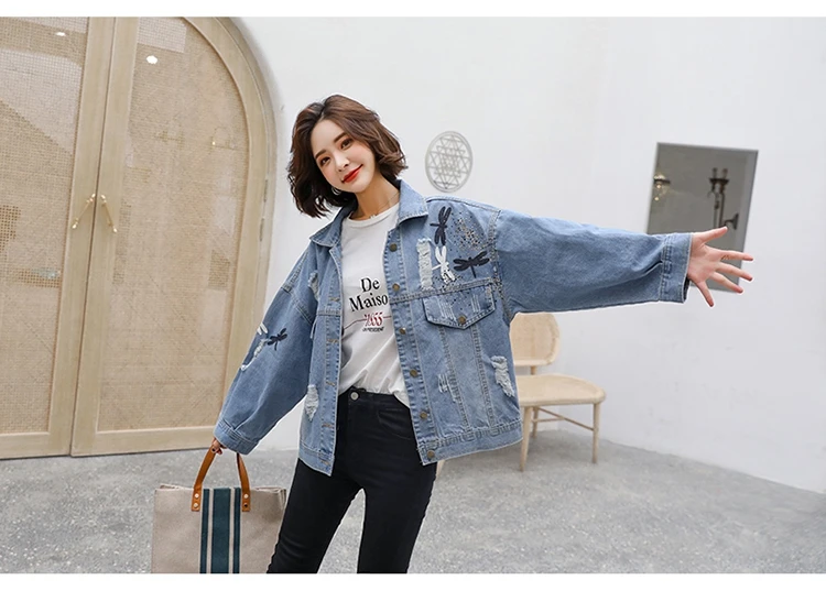 

Mr.nut autumn new denim jacket female short section slim jacket fashion Korean version of the wild small fresh denim jacket