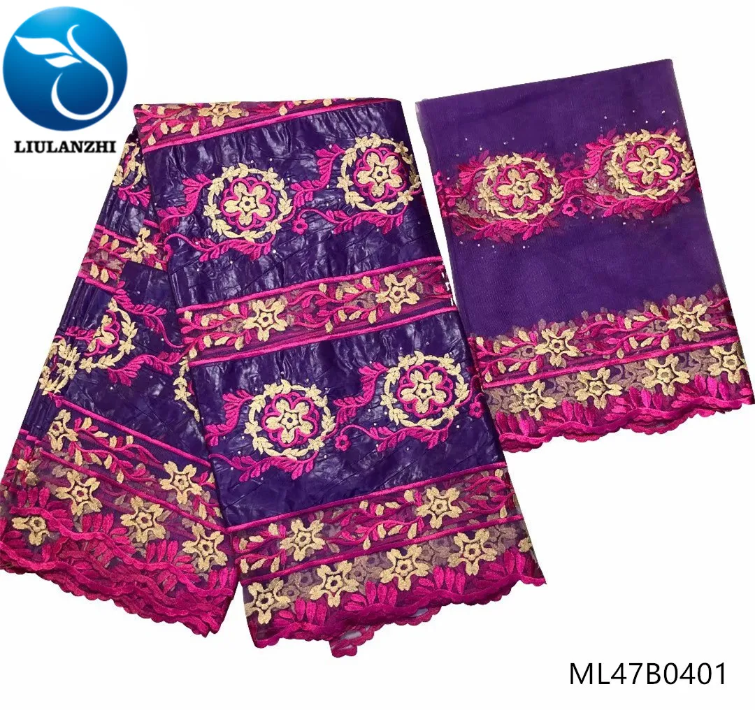 

LIULANZHI Bazin laces fabrics african bazin lace fabric with rhinestones 2019 high quality lace dress fabrics 7yards/lot ML47B04