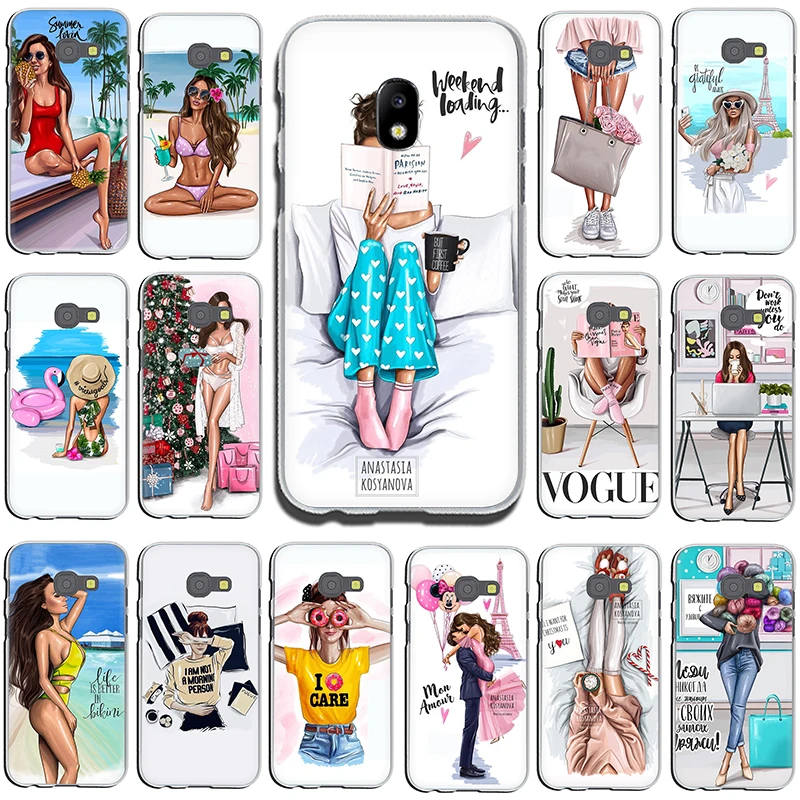 

VOGUE Christmas Princess Girl Female Hard phone cover case for Samsung GaLaxy J6 J7 J1 J2 J3 J5 2015 2016 2017 Prime