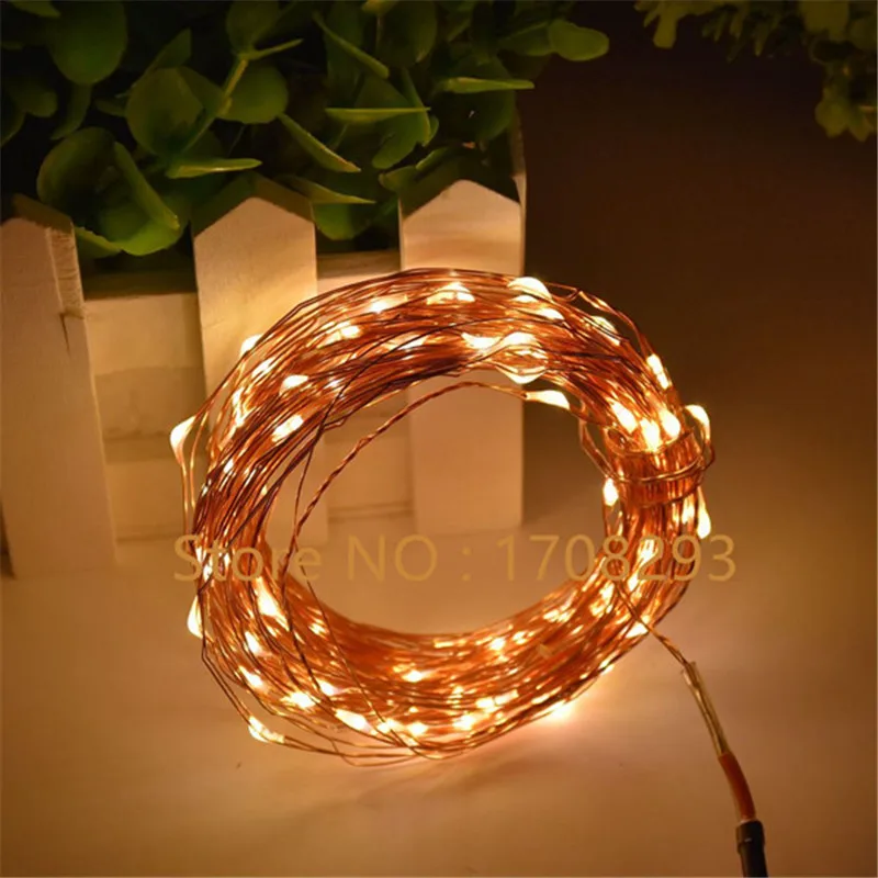

10M100leds 5M 50leds Fairy String Lights lamp 3AA Battery Operated Mini LED Decorative Silver/Copper Wire holiday lighting