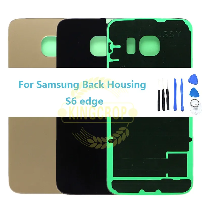 Крышка батарейного отсека для Samsung Galaxy S6 edge G925I G925 G925fGlass задняя крышка запасная
