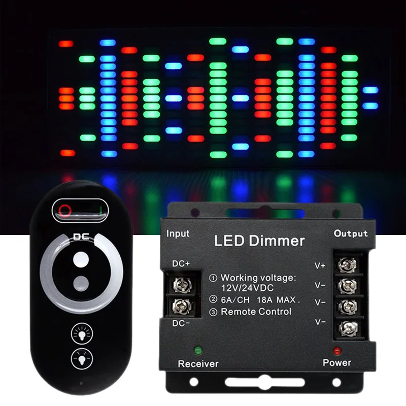 

Light Controller Adjustable RF Wireless Led Strip Remote Controler Home Decor Touch Panel Durable Smart 6A