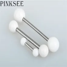 10 шт. белый цвет бровей пупка для живота, языка губ Бар Кольца Ювелирные Украшения для пирсинга