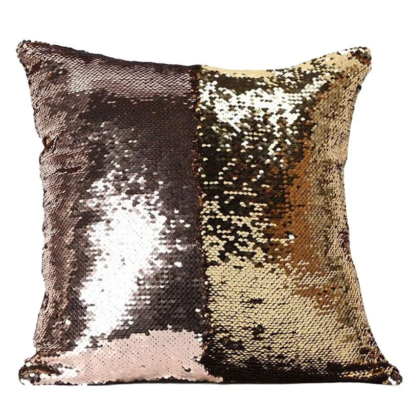 Cover for Kids Super Soft Pillowcases 40 x 40 cm Glitter Sequins Solid Color Pillow Case Sequins Pillow Cover PP21