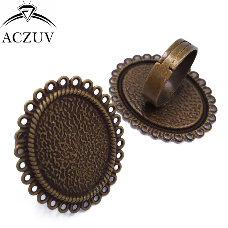 

100pcs Antique Bronze 18x25mm Adjustable Ring Blank inner Bezel Setting Base Tray for Cameo Cabochons TJZT004