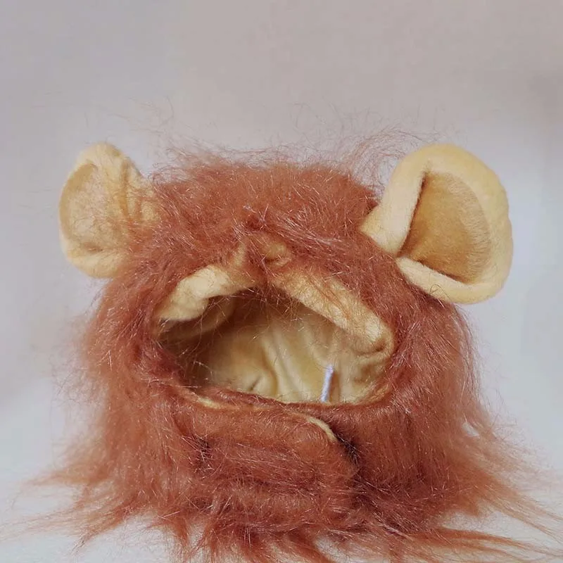 Pet шапка для собак эмуляция Лев волосы грива уши шапка осень зима наряжаться в костюм глушитель шарф