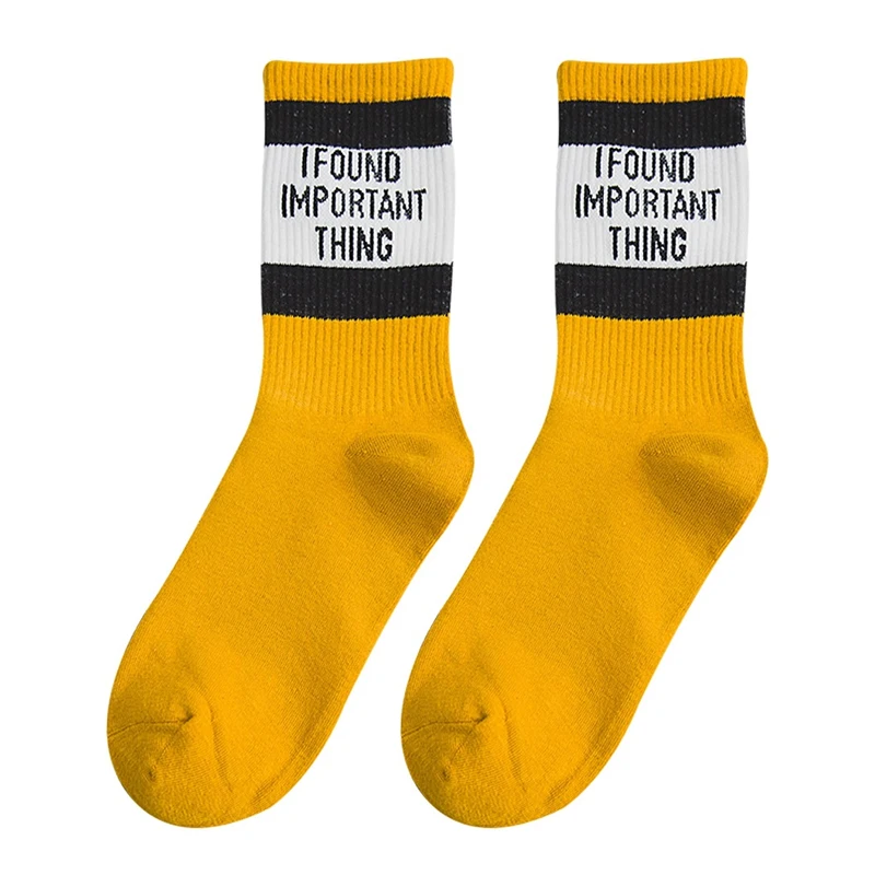 Трендовые мужские носки в стиле Харадзюку ins, хипстерские носки с перекрестными узорами от онлайн-поп, уличная одежда, носки с надписью «Pride mark», белые, желтые, унисекс