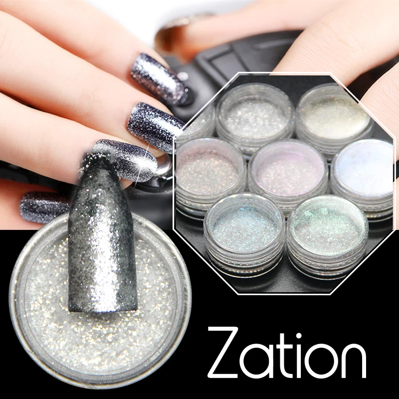 

Zation Unicorn Series Decoration Gel Polish Nail Art Shimmer Pigment Nail Glitter Dip Nail Powder Holographic Glitter Powder