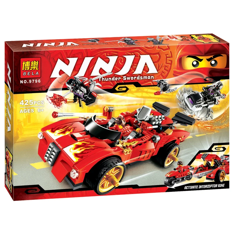 

425pcs Compatible Legoing Ninjagoing Kai Charger Activate Interceptor Car Building Blocks Toy For Children Diy Ninja Brick Gift