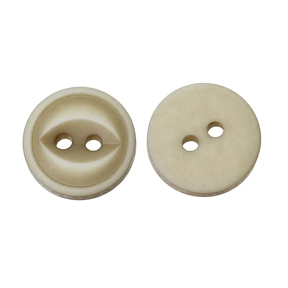 Resin Sewing Scrapbooking Button Round Khaki Two Holes Eye Pattern 13.0mm Dia 100 PCs 2015 new | Дом и сад