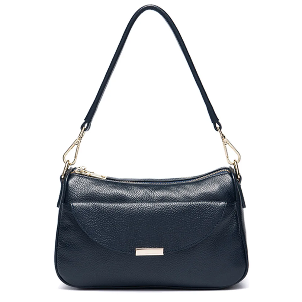 Zency натуральная кожа модная женская сумка на плечо летняя белая маленькая Дамская Сумочка мессенджер Сумочка через плечо простая черная сумочка - Цвет: Dark Blue