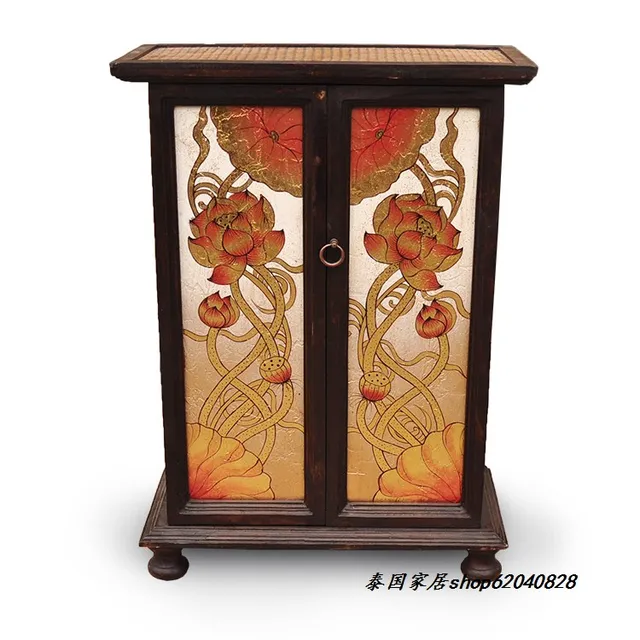 Thai Crafts Furniture Tv Cabinet Entrance Features Hand Thai Crafts Furniture Tv Cabinet Entrance Features Hand Painted Gold Leaf Shoe Southeast