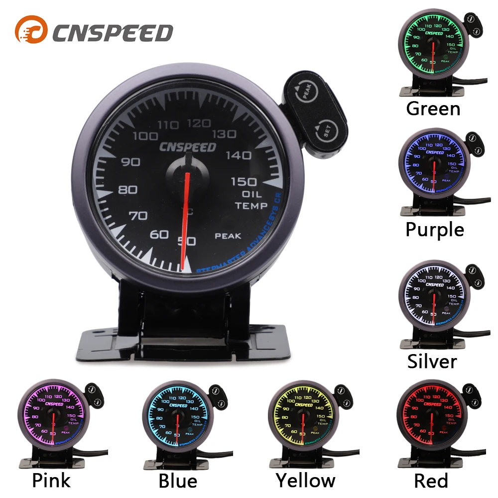 CNSPEED 60 мм 7 видов цветов LED 12 в датчик температуры масла измеритель 50 150 для honda