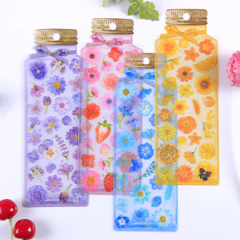 

Transparent Flower Drift Bottle Bullet Journal Decorative Stationery Stickers Scrapbooking DIY Diary Album Stick Lable