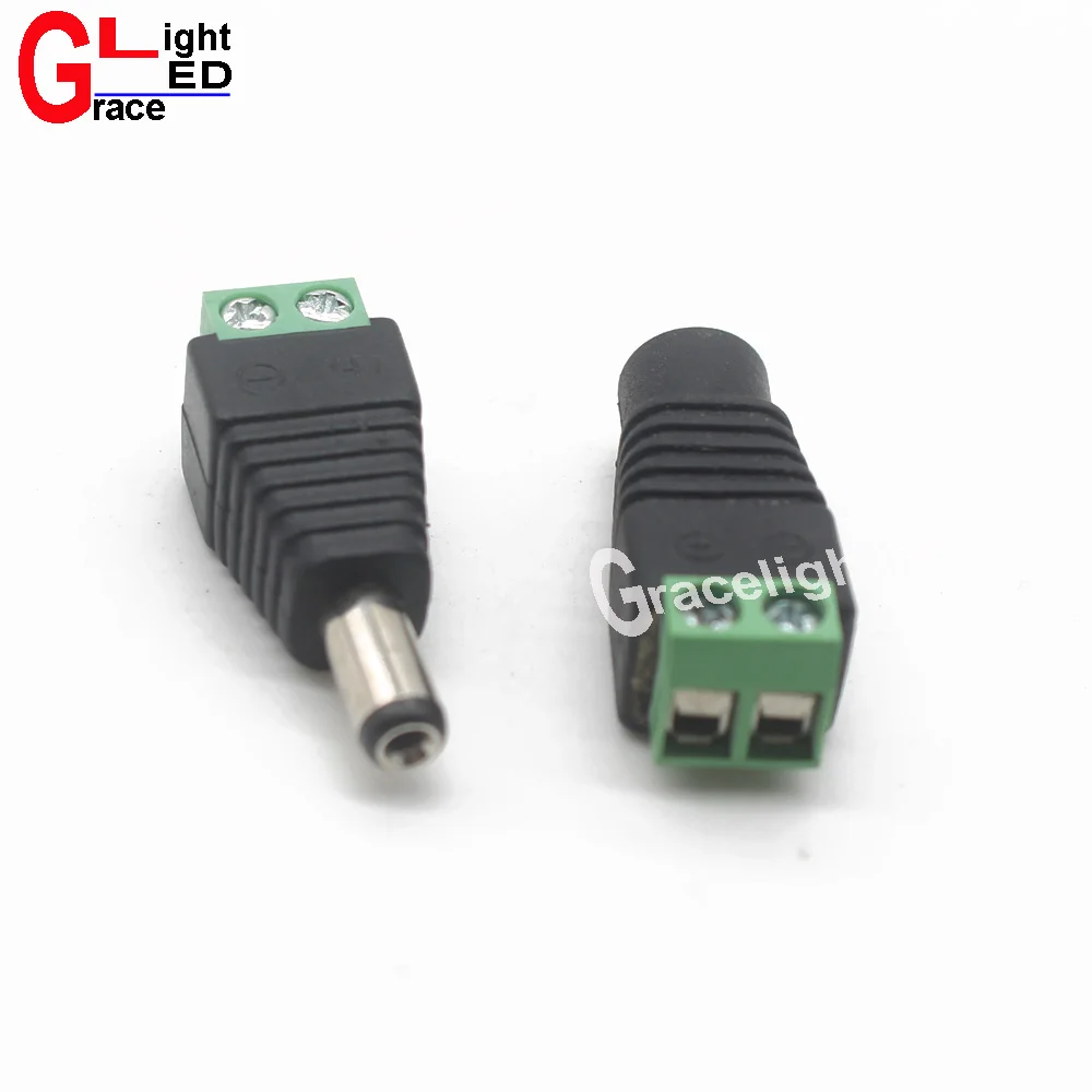 

1pair Female Male DC Power Jack Connector Crimp Terminal Blocks Plug Adapter for 2 pin 5050 3528 Single Color LED Strip Wire