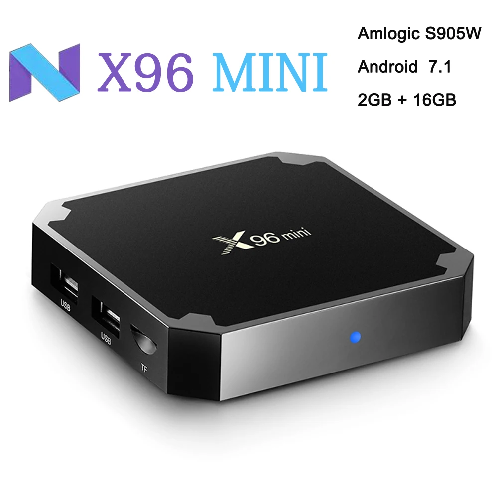 Android 7.1 TV BOX 2GB/16GB Amlogic S905W Quad Core Suppot 2.4GHz WiFi Media Player IPTV Box X96 mini 1GB/8GB X96mini