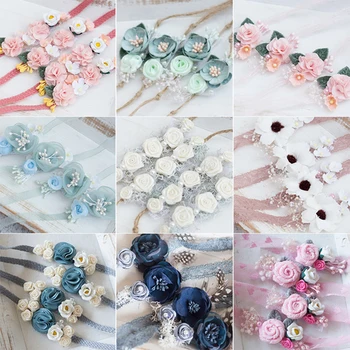 

Baby Full Moon Wreath for Girls Photography Studio Props Artificial Flowers Headdress Decoration Bebe Hair Accessories