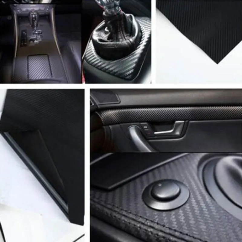 

Car Decals Car Protection Film HIGH GLOSS Car Sticker Central Control Panel Side Mirror 127 X 30cm 3D Universal Carbon Fiber