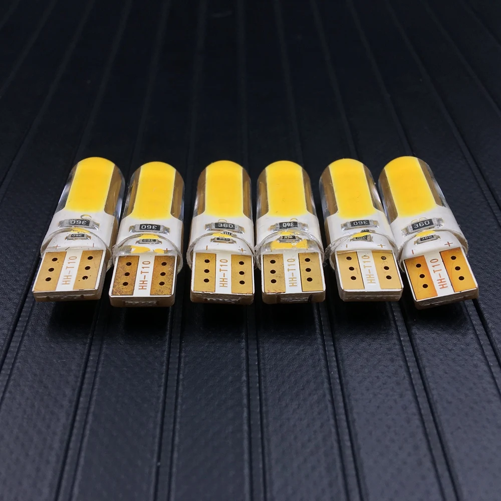 12V W5W T10 COB светодиодный автомобилей Canbus Габаритные лицензии Лампы для чтения W3W W16W