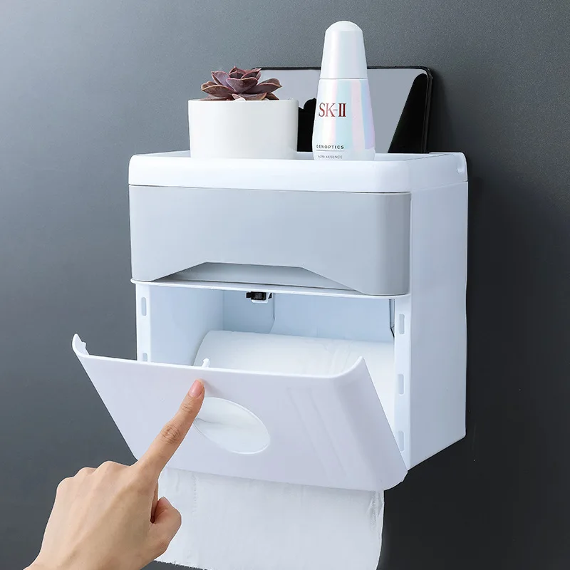 ONEUP Punch-free держатель для туалетной бумаги пластиковые ткань для ванной коробка для мусора полка для пакета домашний ящик для хранения Портативный стойка для туалетной бумаги