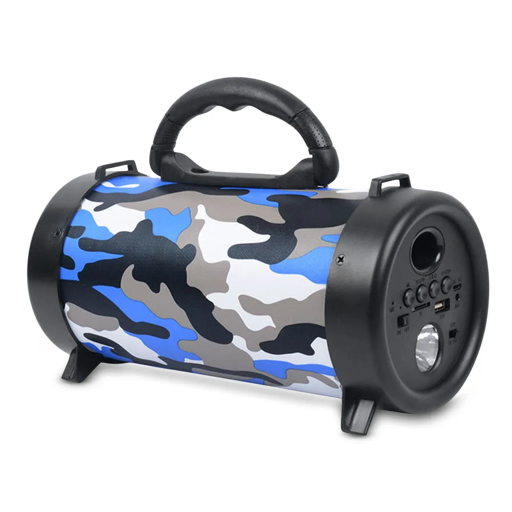 

M42 Bluetooth Speaker Cylinder Portable LED Light FM Audio Rechargeable TF Card USB Flash Drive