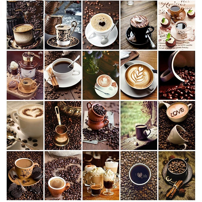  Diamond Embroidery Coffee Cups Full Square Diamond Painting Cross Stitch 5d Diy Rhinestone Mosaic H - 33038056420