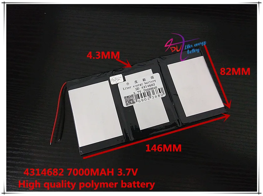 3.7V 7000mAh 4314682 polymer lithium ion / Li ion battery for tablet pc power bankbattery for