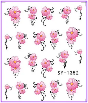 

1X Water Transfers Stickers Nail Decals Stickers Water Decal Red Flower SY1352