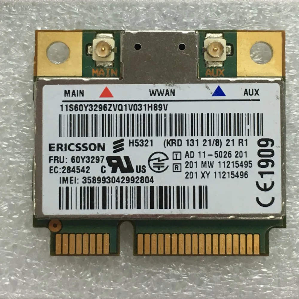 Wwan para Lenovo Ericsson Meio-mini Cartão Pci-e Thinkpad X230 T430 T430i W530 Series Fru 60y3297 04w3786 H5321